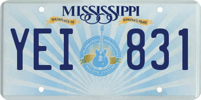 MS license plate YEI831