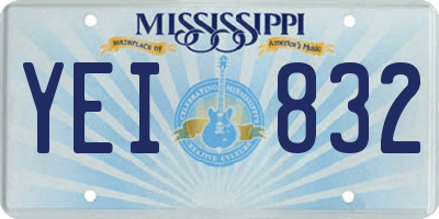 MS license plate YEI832