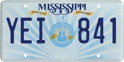 MS license plate YEI841