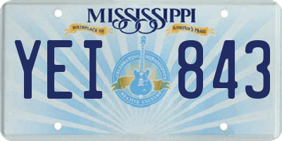 MS license plate YEI843