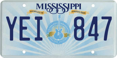 MS license plate YEI847