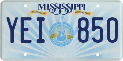 MS license plate YEI850