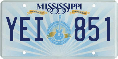 MS license plate YEI851