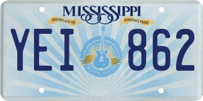 MS license plate YEI862