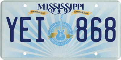 MS license plate YEI868