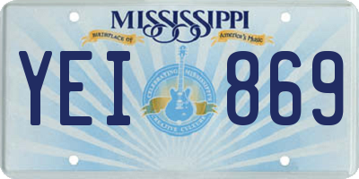 MS license plate YEI869