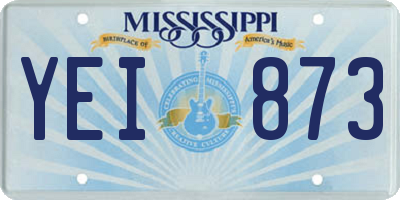 MS license plate YEI873