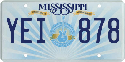 MS license plate YEI878
