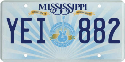 MS license plate YEI882