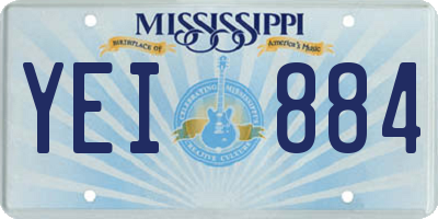 MS license plate YEI884