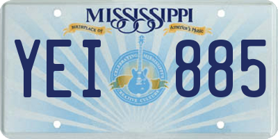 MS license plate YEI885