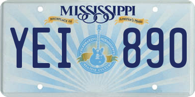 MS license plate YEI890