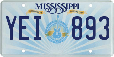 MS license plate YEI893