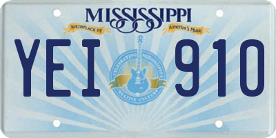 MS license plate YEI910
