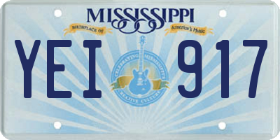 MS license plate YEI917