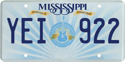 MS license plate YEI922