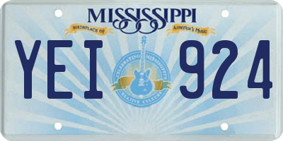 MS license plate YEI924