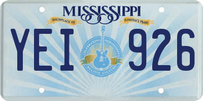 MS license plate YEI926