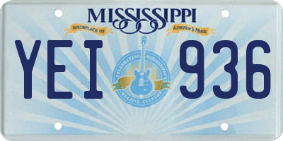MS license plate YEI936