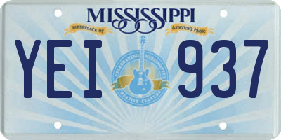 MS license plate YEI937