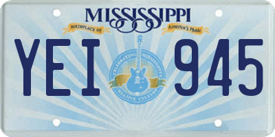 MS license plate YEI945