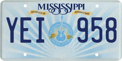 MS license plate YEI958