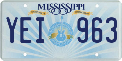 MS license plate YEI963
