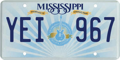MS license plate YEI967