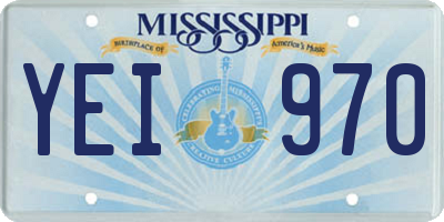 MS license plate YEI970
