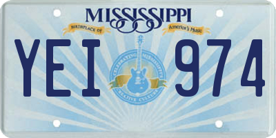 MS license plate YEI974
