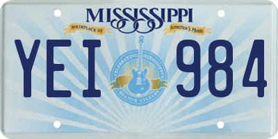MS license plate YEI984