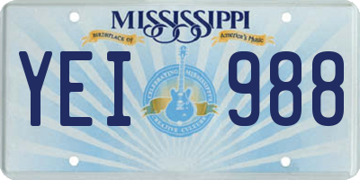 MS license plate YEI988