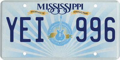 MS license plate YEI996