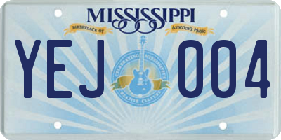 MS license plate YEJ004