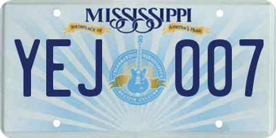 MS license plate YEJ007