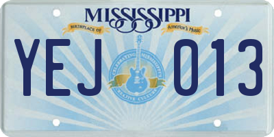 MS license plate YEJ013