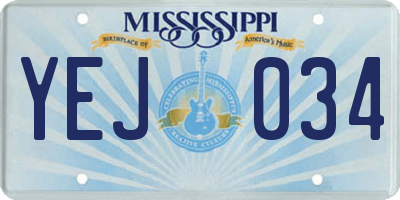 MS license plate YEJ034