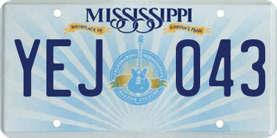 MS license plate YEJ043