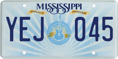 MS license plate YEJ045