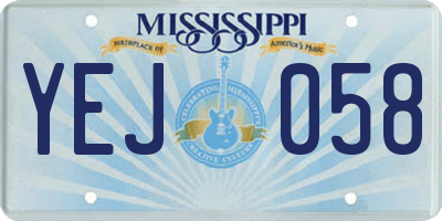 MS license plate YEJ058