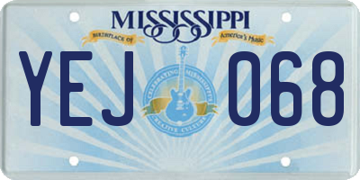 MS license plate YEJ068