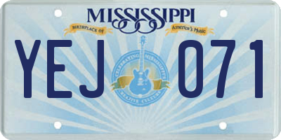 MS license plate YEJ071