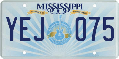 MS license plate YEJ075
