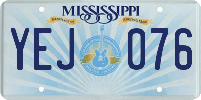 MS license plate YEJ076