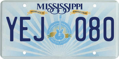 MS license plate YEJ080