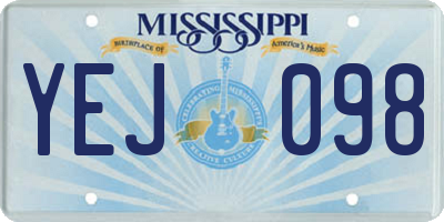 MS license plate YEJ098
