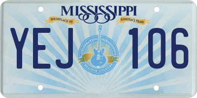 MS license plate YEJ106