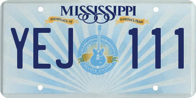 MS license plate YEJ111