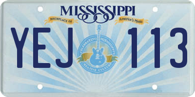 MS license plate YEJ113