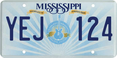 MS license plate YEJ124